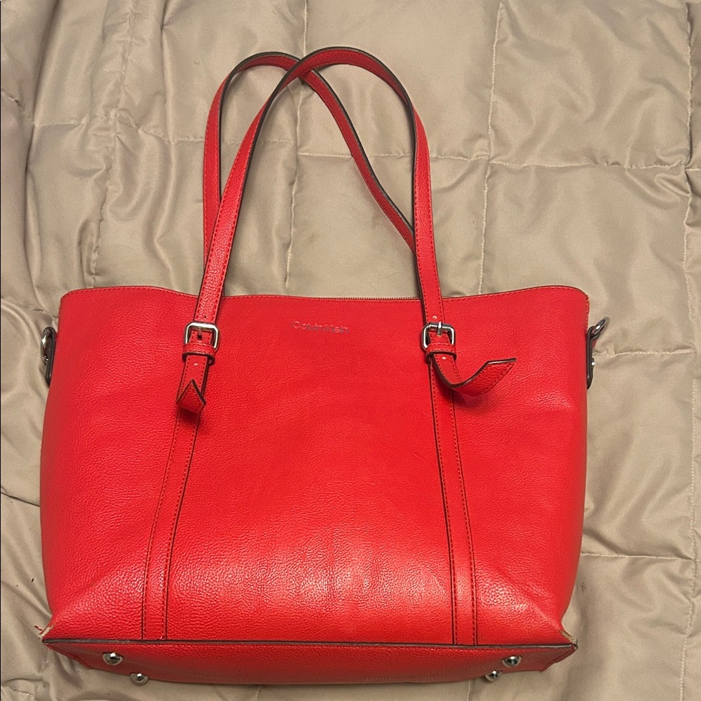 Calvin Klein Bold Red Tote Bag